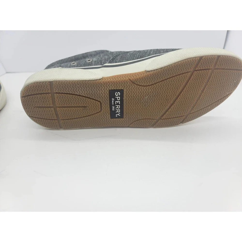 Sperry Men’s Top Sider Shoes Canvas Lace Up Size 9.5 Gray STS18845 Used